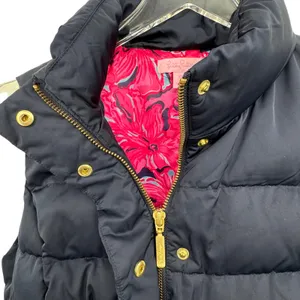 Lilly Pulitzer Isabelle puffer vest down filled XS zip front quilted navy blue thumbnail 8