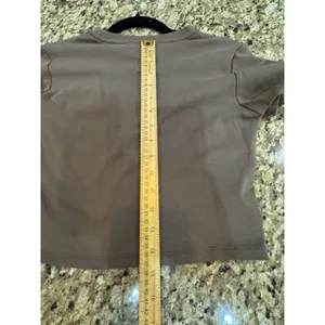 Urban Revivo Brown Cropped Baby Tee Size 8 Cotton thumbnail 8