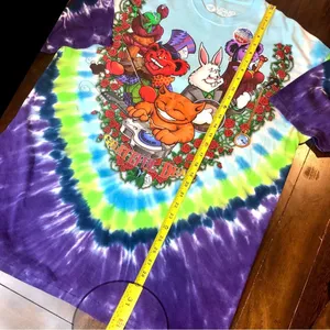 Unisex GRATEFUL DEAD Alice In Wonderland Tie Dye Short Sleeve T-Shirt Sz 2XL NWT thumbnail 7
