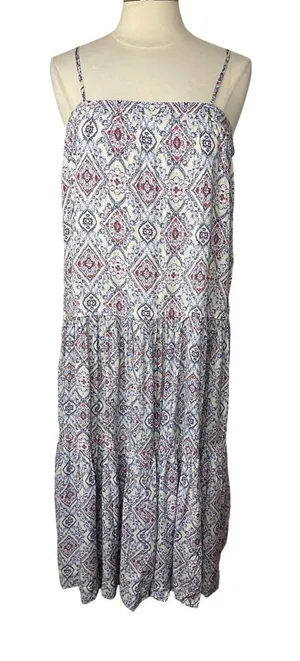 HERSY Tiered Maxi‎ Dress with Adjustable Spaghetti Straps, LARGE thumbnail 1
