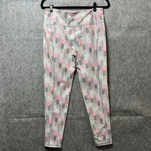Victoria's Secret Victoria Sport Chevron Print Athletic Leggings Workout Yoga Pants‎ Pink Gray L thumbnail 7