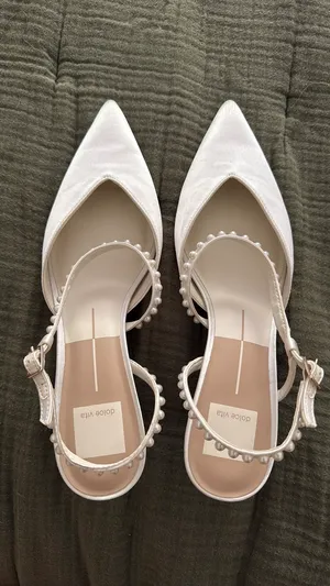 DV by Dolce Vita White Satin Kitten Heels thumbnail 2