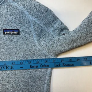 Patagonia Better Sweater 1/4 Zip Pullover‎ Womens Small Blue Heather Fleece thumbnail 7
