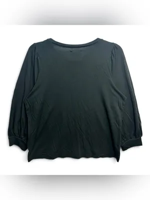 Madewell Black Puff Sleeve Top Women’s Large Alpaca Blend 3/4 Sleeve thumbnail 4