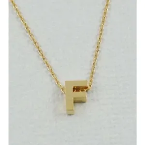 Boutique NEW Women's Letter F Dainty 14k Gold‎ Filled Block Necklace, 16-18” thumbnail 8