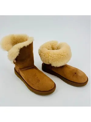 Women's UGG Bailey Button II Winter Boots, Sheepskin Tan thumbnail 2