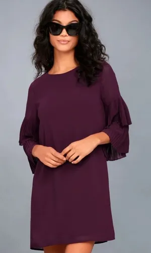 Lulus Move and‎ Shake Plum Purple Shift Dress Size Small thumbnail 1