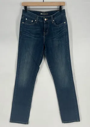 Levi's Skinny Jeans Womens 27 Blue Denim Cotton‎ Stretch Medium Wash Mid Rise thumbnail 1