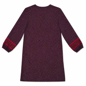 Ann Taylor Loft Burgandy Printed Shift Dress, M thumbnail 4