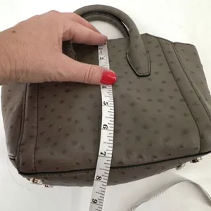 NWT‎ Diane Von Furstenberg Embossed Ostrich Mushroom Satchel Stella mini Bag thumbnail 4