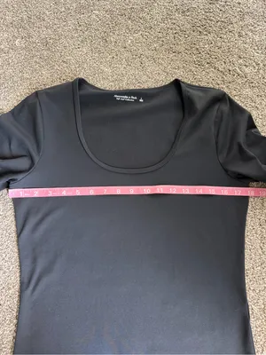 Abercrombie & Fitch Soft A&F Black Long Sleeve Scoop Neck Bodysuit Large thumbnail 4