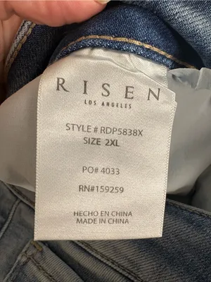 Risen Medium Wash Wide Leg Cuffed Denim Jeans Plus Size 2X 18/20 NEW NWT thumbnail 11