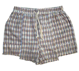 Papermoon Ava 100% cotton plaid chop hem drawstring shorts, gauze liner Size M thumbnail 1