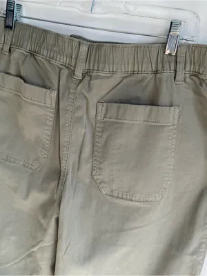 Sonoma wide leg crop pant sailor front olive green chino casual summer 16 thumbnail 6