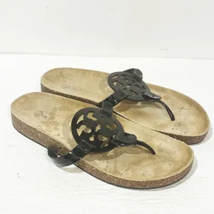 Tory Burch‎ Miller Cloud Patent Cork Black Thong Sandals Size 9 thumbnail 3
