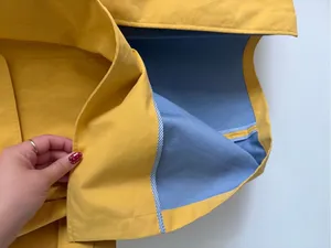 Issac Mizrahi x Target Longline Trench Coat Corduroy Collar Yellow Size XL thumbnail 6