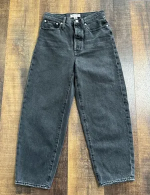 Madewell The Balloon Jean in Washed Black Size 26 thumbnail 1