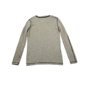 Joan Vass Cashmere Sweater‎ Women's Medium Tan Black Contrast Trim Crew Neck thumbnail 6