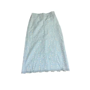 Tuckernuck Silas Blue Eyelet Cotton Midi Skirt Medium thumbnail 2