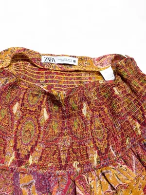 Zara Tiered Ruffle Colorful Mini Skirt thumbnail 2