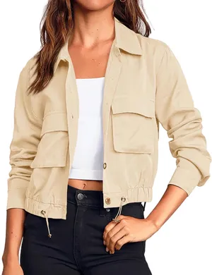 Onedreamer Cropped Utility Jacket Tan Size L thumbnail 1