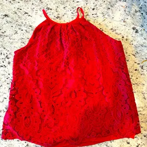Red Lace Halter Top from‎ Blue Rain size Small thumbnail 2