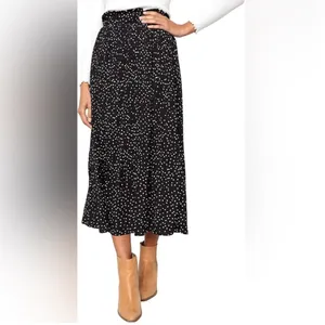 WD.NY Black and White Polka Dot Maxi Skirt thumbnail 1
