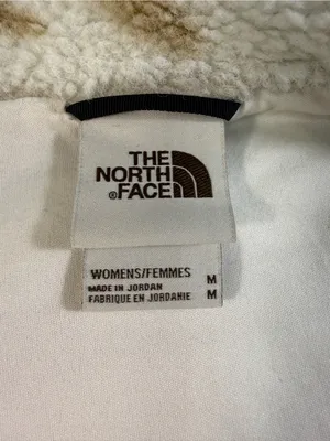 The North Face Cream & Tan Patterned Teddy Zip Jacket thumbnail 3