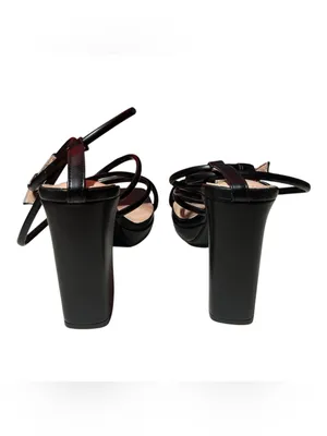 Unilady Melo black trendy modern strappy platform chunky block heel square toe thumbnail 5