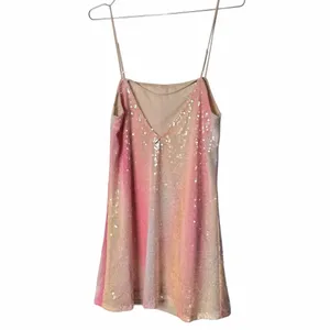 MISA Los Angeles A-Line Sequin Mini Dress Mermaid Euro Summer Ibiza Sz Medium thumbnail 8