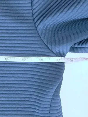 MPG Ottoman Long Full Zip Up Ribbed Sweater Jacket - S - Slate Blue thumbnail 3