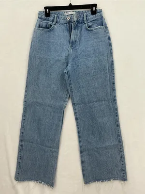 Zara High-Rise Straight Jeans - Light Blue Wash 035 thumbnail 3