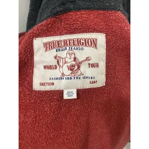 Unisex Raglan True Religion Sz M Red Zip Up Hoodie Sweatshirt thumbnail 11