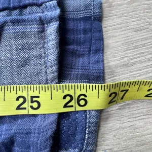 American‎ Eagle Outfitters Boyfriend Fit Plaid Western Flannel Shirt Blue XSmall thumbnail 7