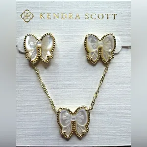 Kendra Scott Haley Bow Gold Pendant Earrings and Necklace thumbnail 5