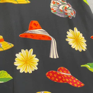 Dana B. and Karen Maxi Skirt‎ Women's Size 6 Black Sun Hat Daisy Print Boho EUC thumbnail 3
