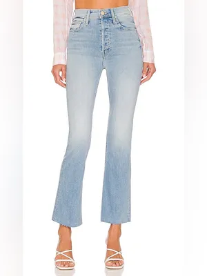 Mother The Tripper Ankle Fray Jeans Island Time Light Wash Flare Size 23 thumbnail 3