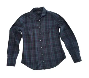 J. Crew Club Collar Perfect Shirt in Black Watch Plaid thumbnail 2