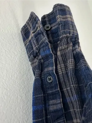 Cropped Blue Plaid Button thumbnail 6
