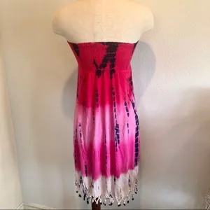 Ravinya pink swim strapless cover up S thumbnail 2