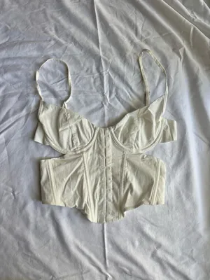 White Fox Cut Out Corset Tank Top thumbnail 2