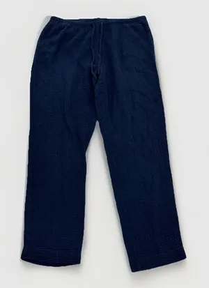 Petite Plume Pants Womens Size Large Navy Gauze Drawstring Cotton thumbnail 1
