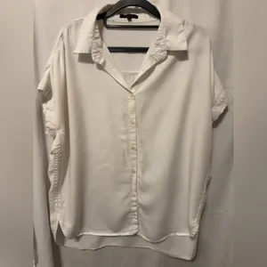 Quince White Vintage Wash Tencel Camp Shirt Women’s size medium thumbnail 4