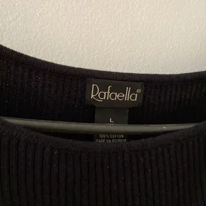 Rafaella Black and Cream Striped 3/4 sleeve Top Size L thumbnail 2
