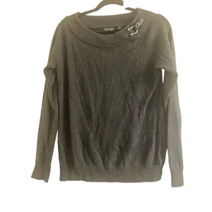 ✨Lauren Ralph Lauren Buckle Boatneck Grey Sz Large Sweater✨ thumbnail 7