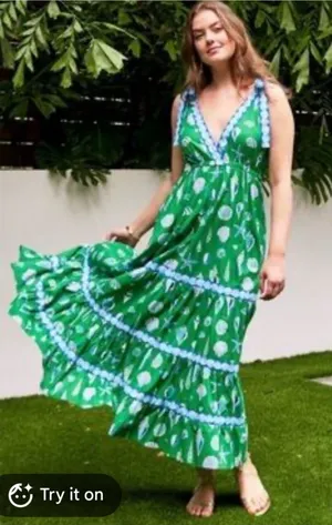 Printfresh Dune Dancer Dress In Beachcomber Size Extra Small thumbnail 1