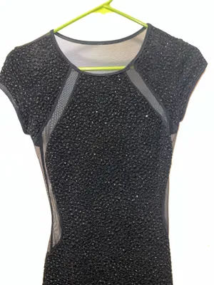 Windsor Sheer mini black dress thumbnail 5