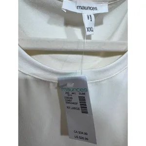 Maurices Women XXL Cream Top‎ Puff Sleeve Floral Boho Blouse thumbnail 5