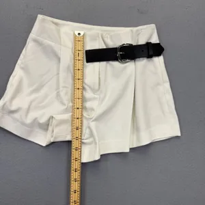 Alice + Olivia White Belted Pleated Skort Size 0 High Waisted Mini Skirt Shorts thumbnail 7