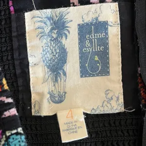 Anthropologie Edme & Esyllte Black Floral Halter Dress Size 4 thumbnail 11